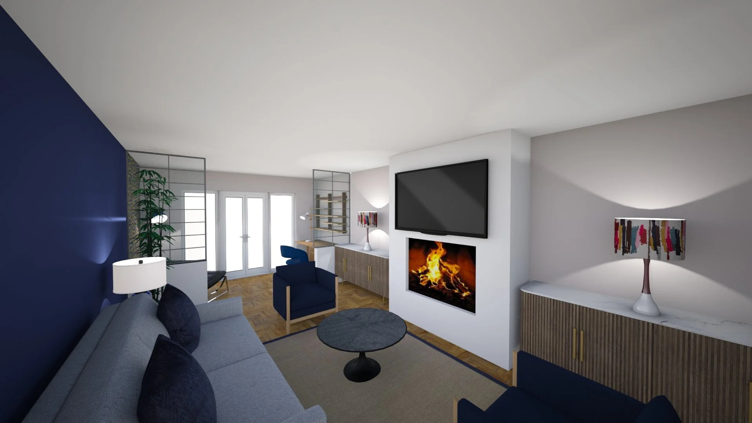 Free-standing furniture layouts